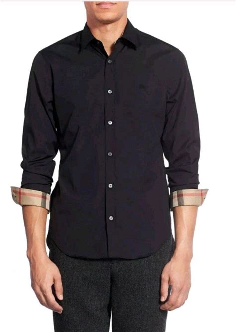 burberry button up black